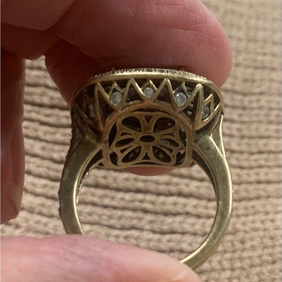 Gorgeous 3K CZ/Baguette/Round Gold over SS Ring - Picture 9 of 15